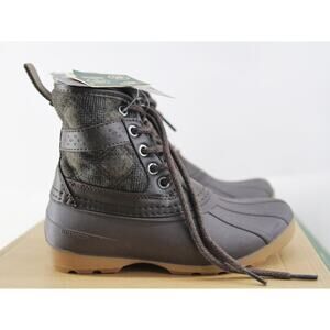 Kamik Sierra Mid Duck Boots Girls Java Leather Waterproof Ankle Size 13
